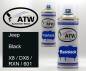 Preview: Jeep, Black, X8 / DX8 / RXN / 601: 400ml Sprühdose + 400ml Klarlack - Set, von ATW Autoteile West.